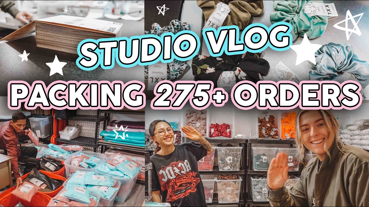 STUDIO VLOG #3 | PACKAGING ORDERS | Before, During, After A New XXL Scrunchie Collection Launch! ✨