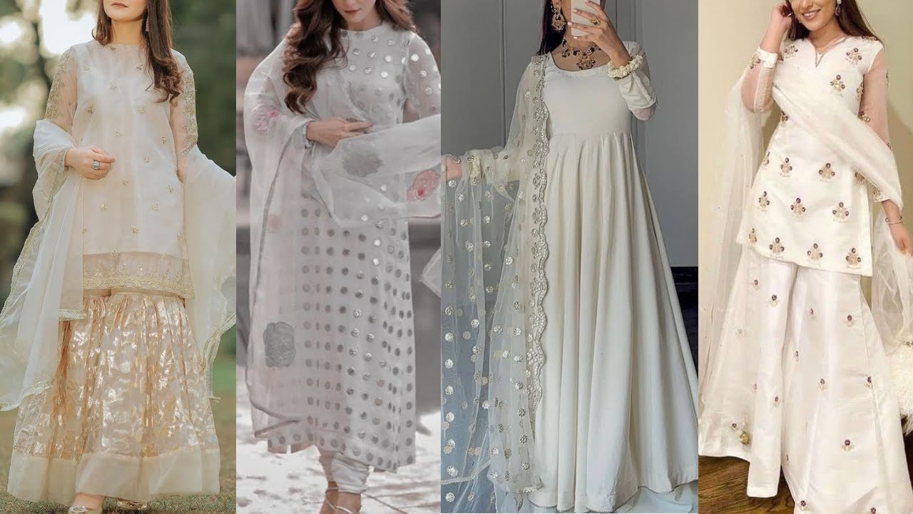 Viral Eid Dress Design 2025/White Color Eid Dresses Ideas 2025/New Eid Suit Design
