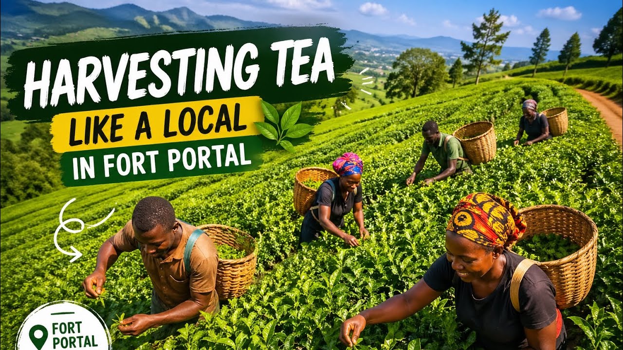 Learning how to harvest tea with the locals like a local in Fort Portal City ( East Africa )