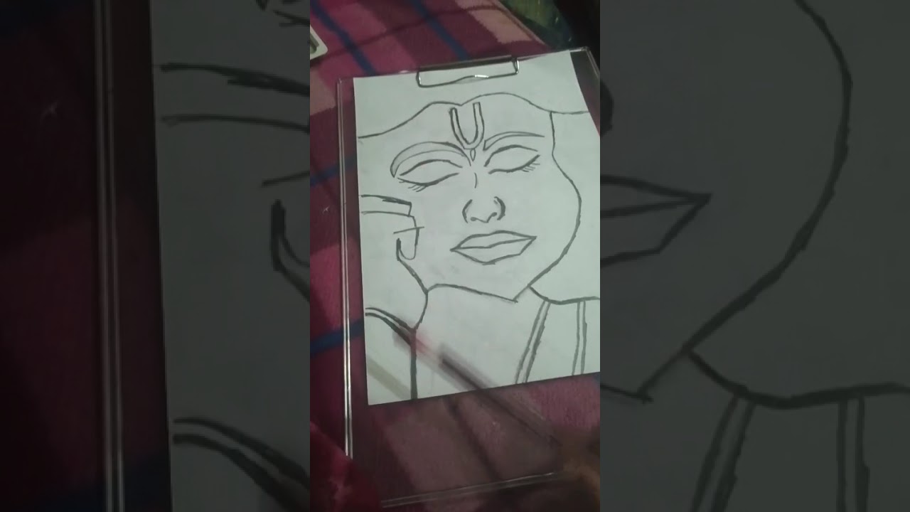How to draw Shri Krishna 