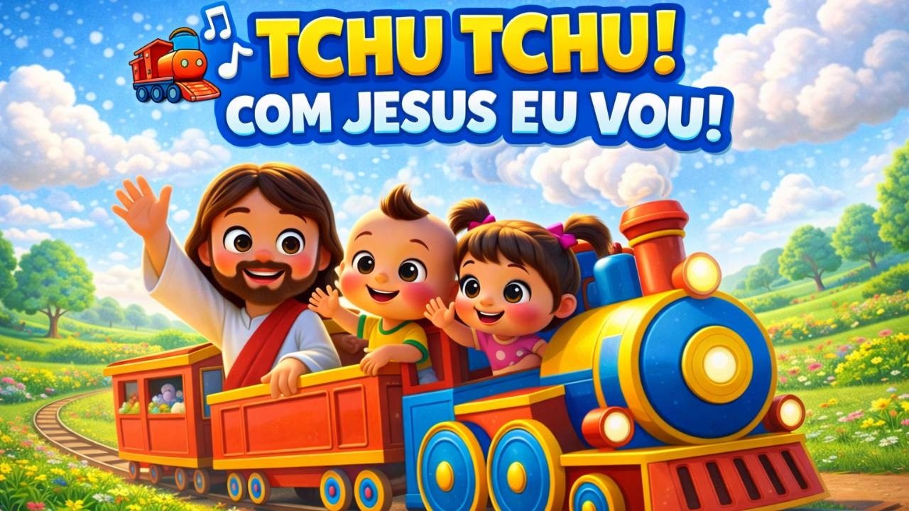 TCHU TCHU TCHU! 🚂 Com Jesus Eu Vou | Música Cristã Infantil 👶🎵