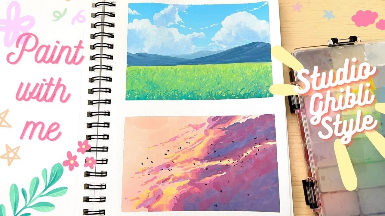 Simple Studio Ghibli Style Landscape - Paint With Me!