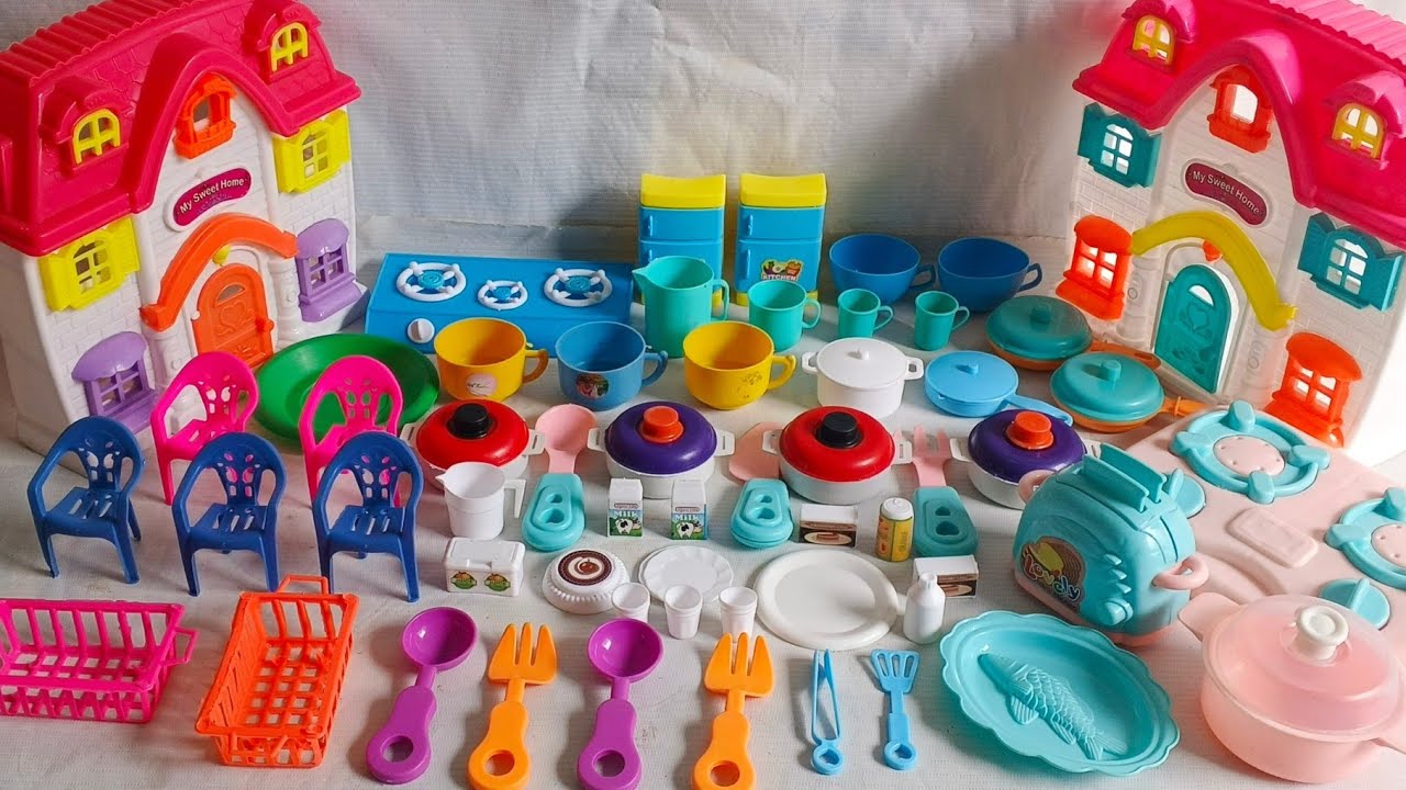 7 Minutes Satisfying with Unboxing Barbie Princess Fancy Wardrobe & Kitchen Toy Set Review | ASMR