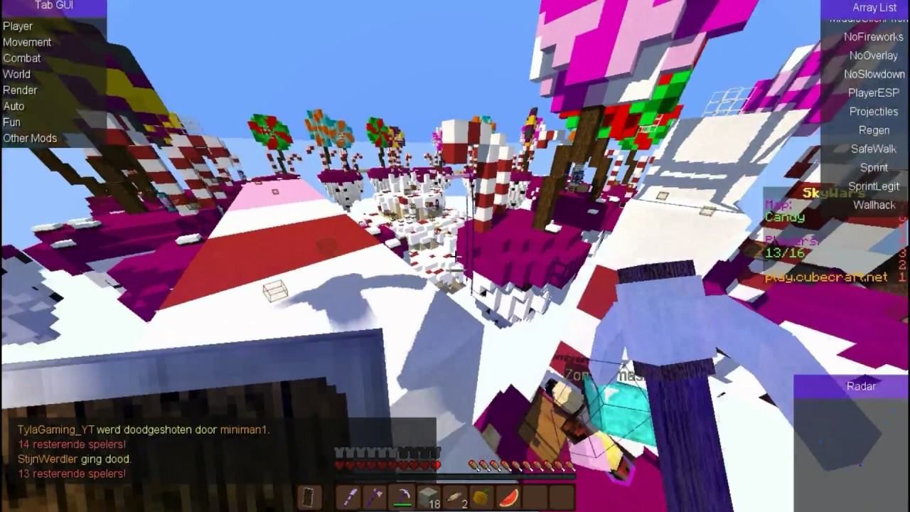 Minecraft Hack Skywars Fly,Bowboot,killaura