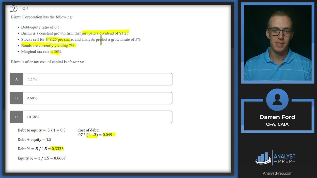 Mock Exam #2B &ndash; Question 1-10 | CFA&reg; Level I Exam Preparation | AnalystPrep
