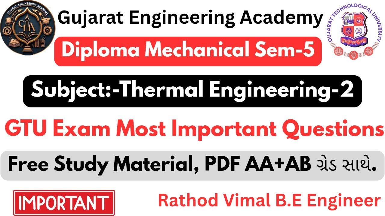 🎓Diploma Mechanical Sem-5 🔥 Thermal Engineering-2 💯 | GTU Exam IMP Questions 2025 ✅ Free PDF📘#gtuimp