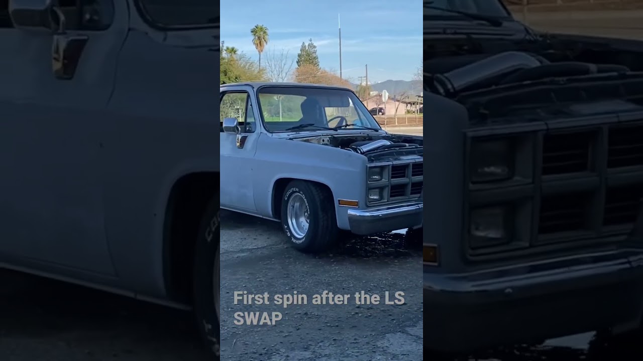 LS SWAP first test drive #c10 #lsswap #lsswapped #squarebodyc10 #squarebody #c20 #c30 #lsswappedc10