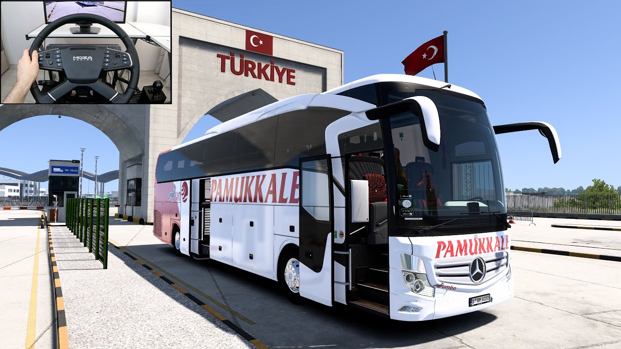 Mercedes Travego manual form Turkey to Greece - Euro Truck Simulator 2 | MOZA TSW