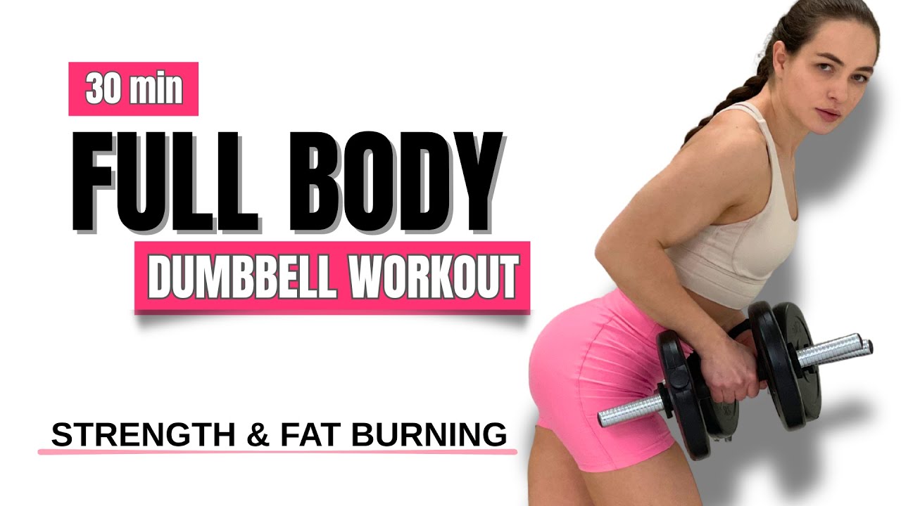 30 Min Hard Strength Intervals | Dumbbell Workout | Fat Burning & Muscle Build (No Jumping)