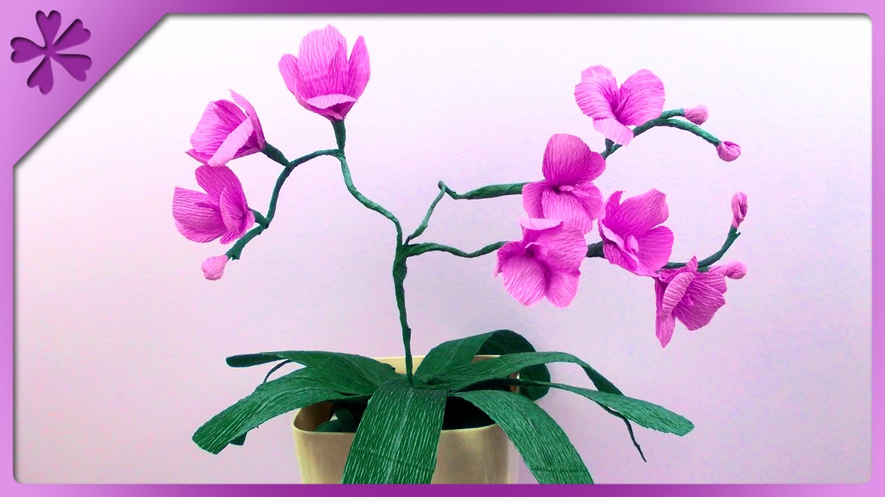 DIY Tissue paper orchid (ENG Subtitles) - Speed up #113