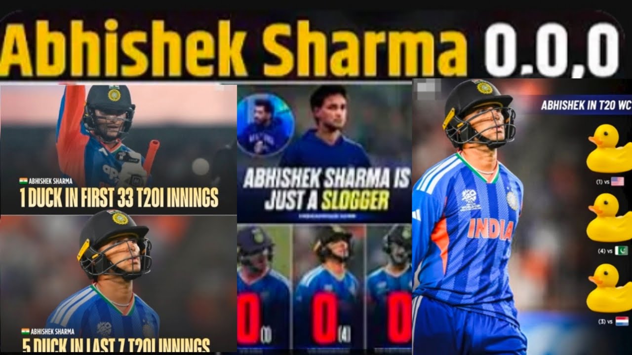 Abhishek  Equals 'Most Ducks' Record In T20 World Cup!Kya अभिषेक शर्मा को ड्रॉप करना चाहिए@RJRaunac 