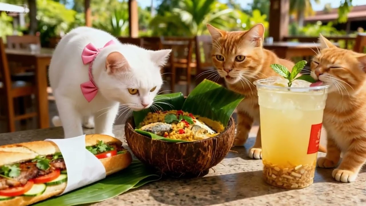An Orange Cat Family at Angkor Wat | A Timeless Cambodia Journey