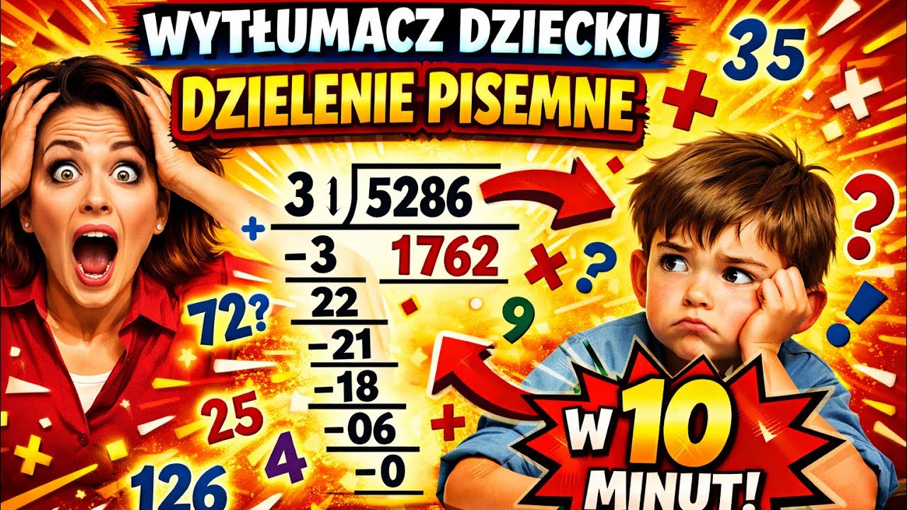 Wytłumacz dziecku dzielenie pisemne w 10 minut . Proste dzielenie pisemne 