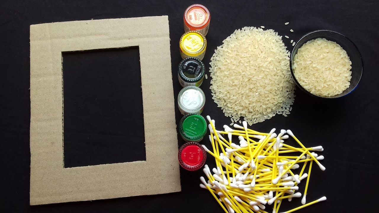 Unique Photo Frame Making with Rice and Earbuds | Photo Frame Making at Home #photoframe