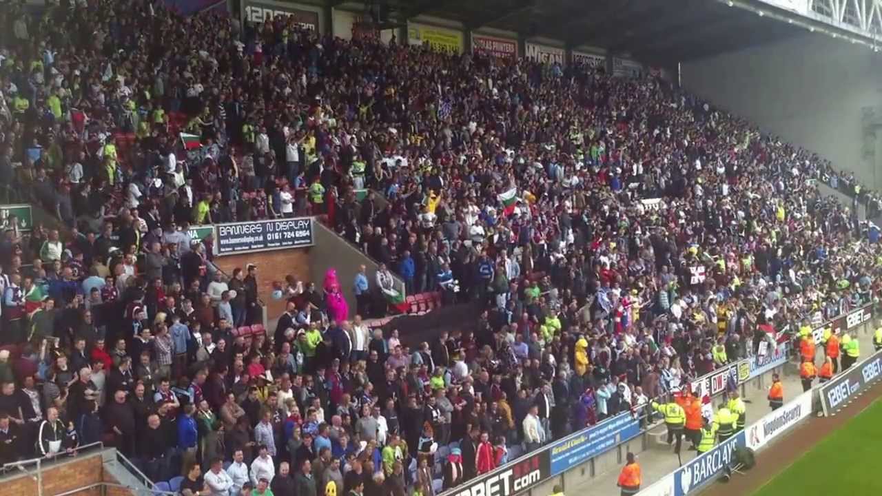 Wigan vs Villa final whistle! Villa and Wigan fans.