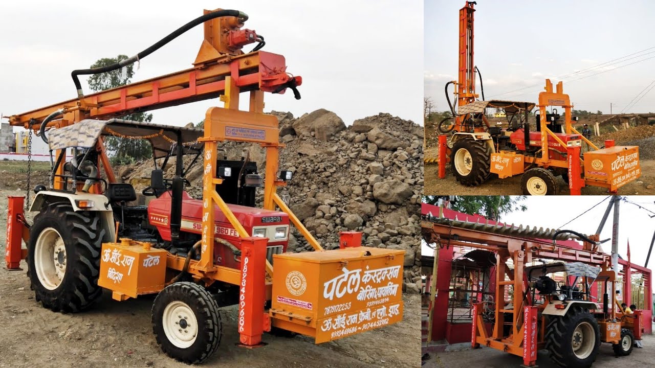 Swaraj 960 FE Tractor Attached Borewell Machine | tractor mounted borewell