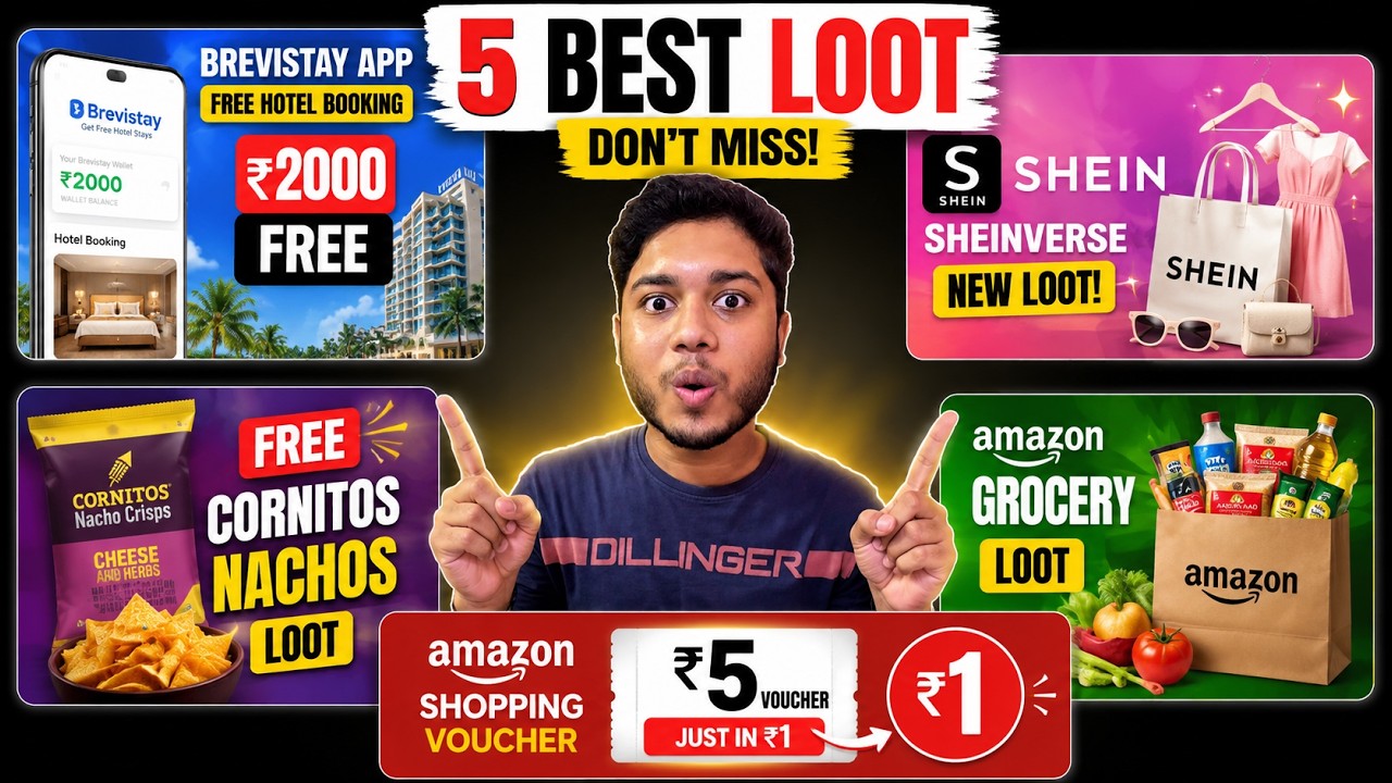 🔥 5 Best Loot | ₹2000 Free Hotel Booking | Amazon Grocery Loot | Sheinverse Loot | ₹5 Voucher in ₹1
