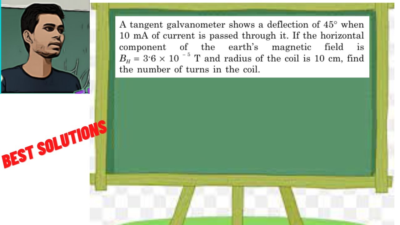 A tangent galvanometer shows a deflection of 45° when10 mA of current is passed through it. If the