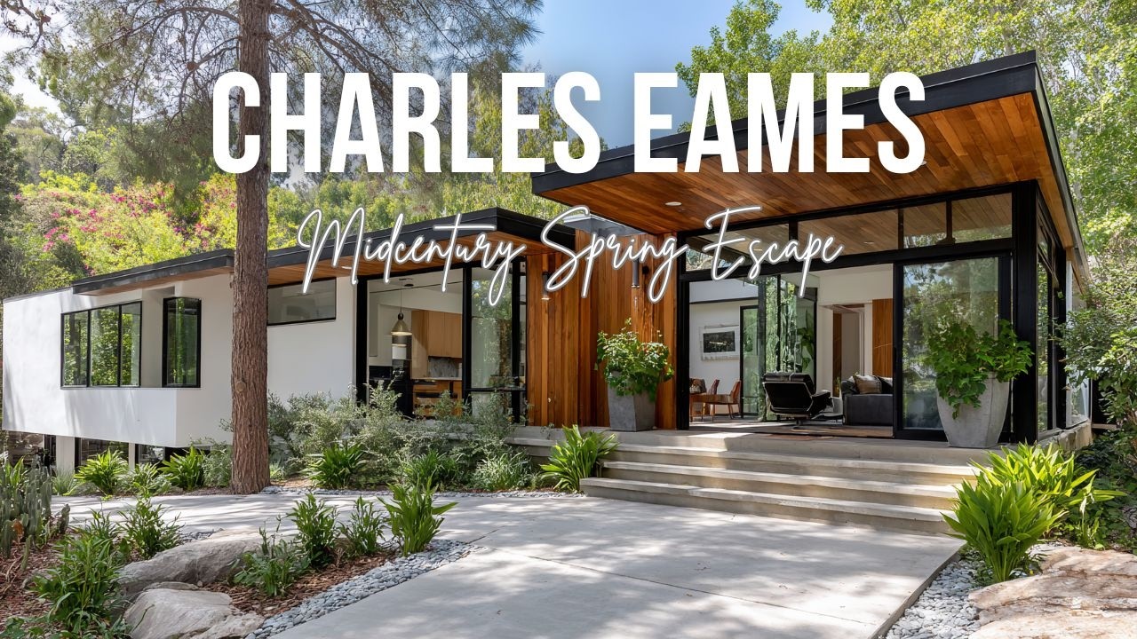 Midcentury Spring Escape inspired by Charles Eames and Vitra iconic modern living