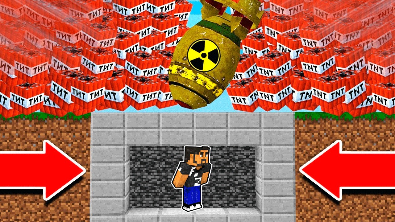 Probando bunkers nucleares para ver si funcionan en Minecraft