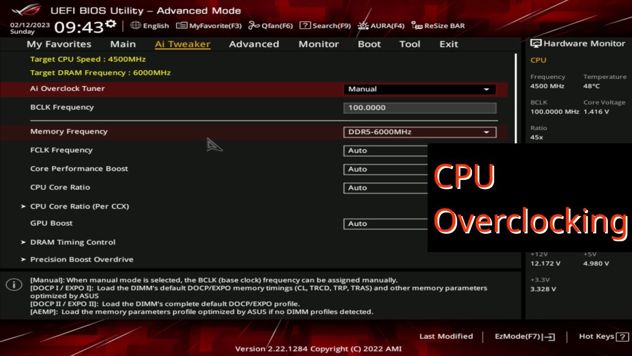 CPU overclocking on the ASUS ROG STRIX B650E F GAMING Motherboard