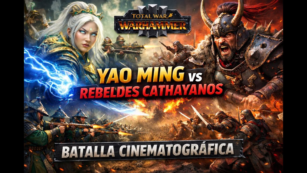 Batalla cinematográfica de Gran Cathay ⚔️ Yao Ming vs Rebeldes Cathayanos | Total War Warhammer 3