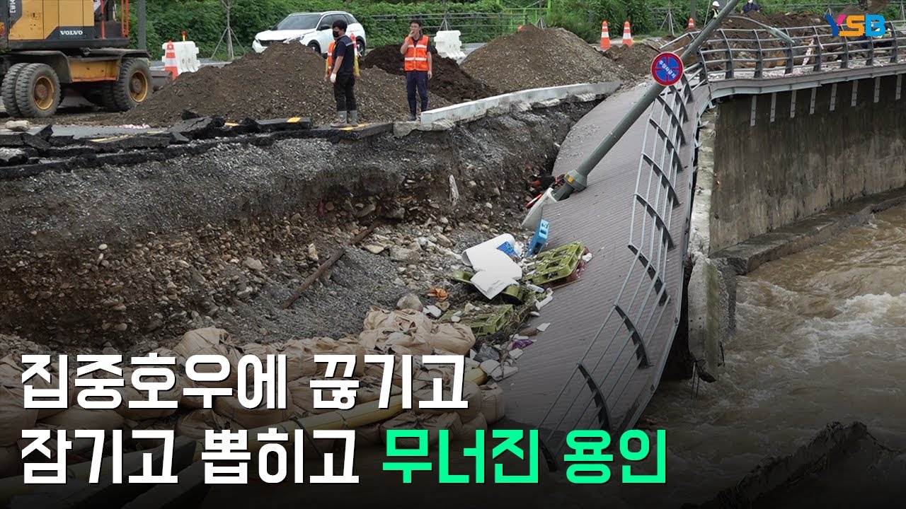용인시, 집중호우에 뽑히고 잠기고 무너졌다