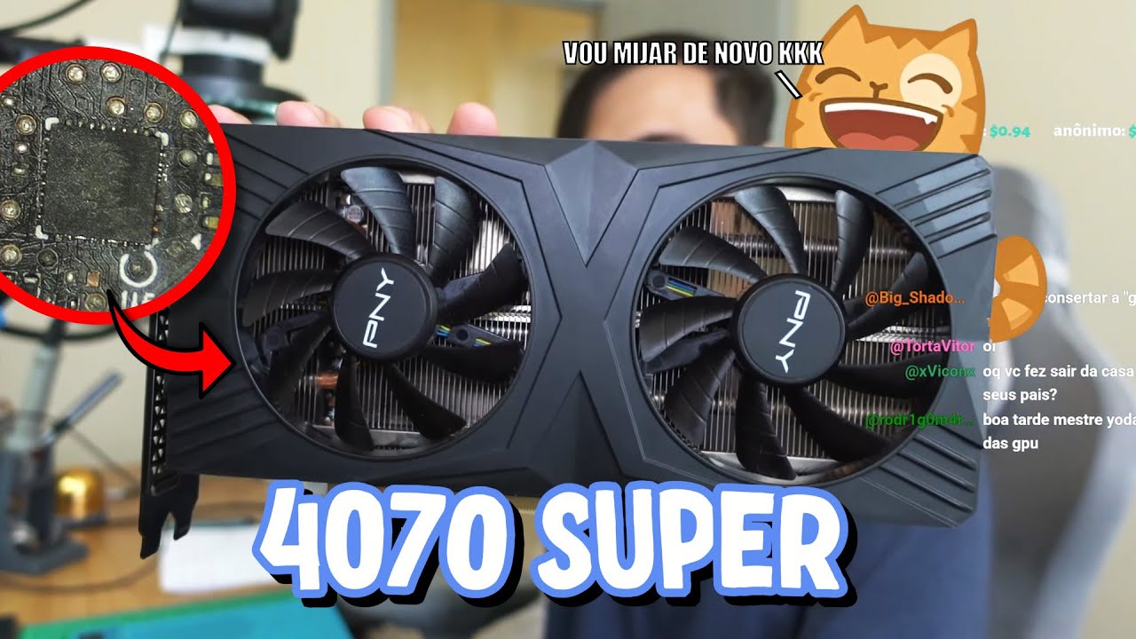 Um GATO M1J0U Nessa RTX 4070 SUPER! Será Que Tem Conserto?