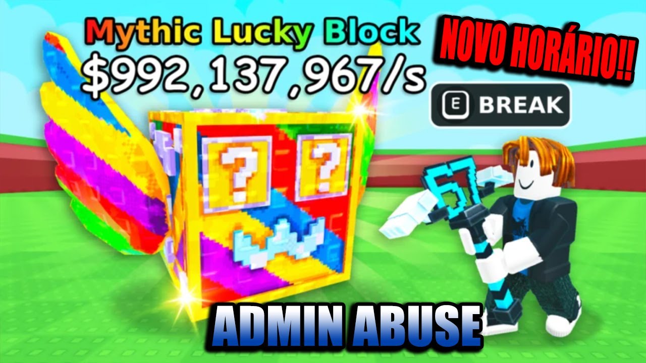 QUEBREI O MELHOR LUCKY BLOCK OG NO ADMIN ABUSE DO QUEBRE UM BLOCO DA SORTE! ROBLOX