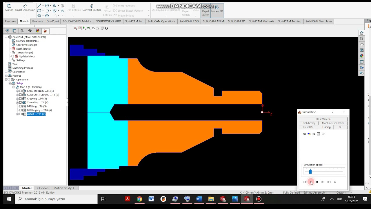 SolidCAM Kesme İşlemi