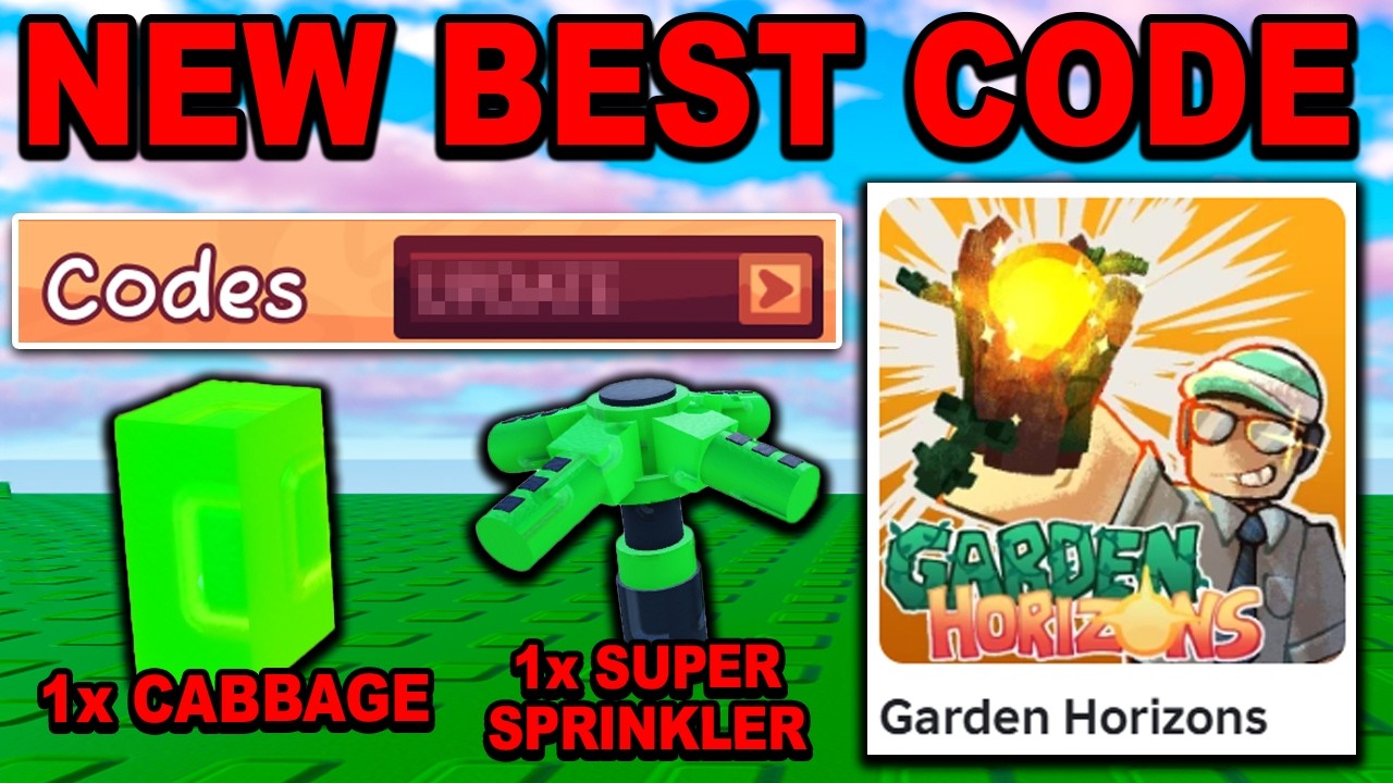 NEW BEST CODE!! (Super Sprinkler & Cabbage) in Garden Horizons ROBLOX