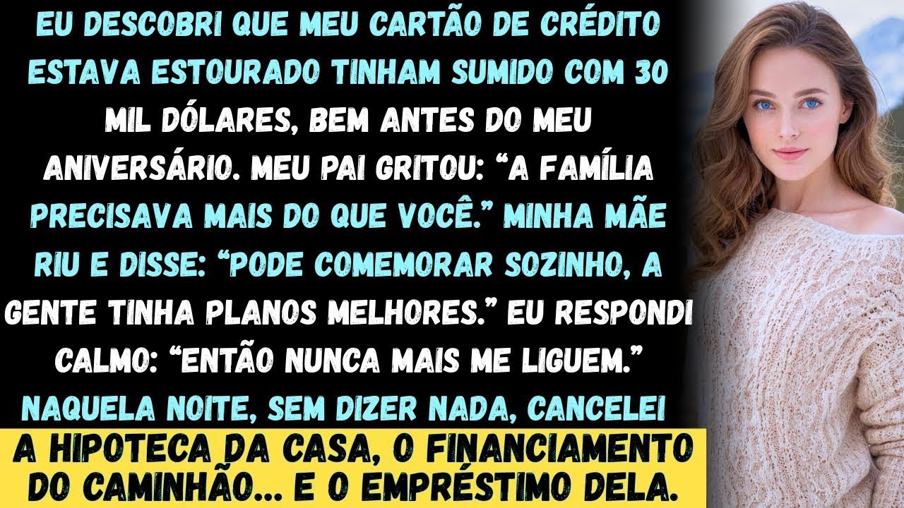Descobri que meu cartão de crédito estava estourado sumiram 30 mil dólares, bem antes do meu