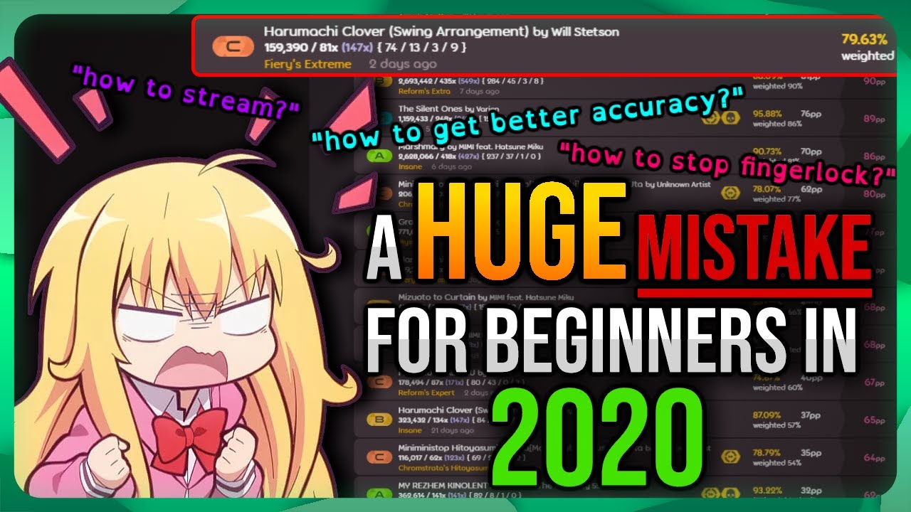 osu! ОГРОМНАЯ ошибка новичков в 2020 году!! | Не могу добиться хорошей точности, не могу стримить...