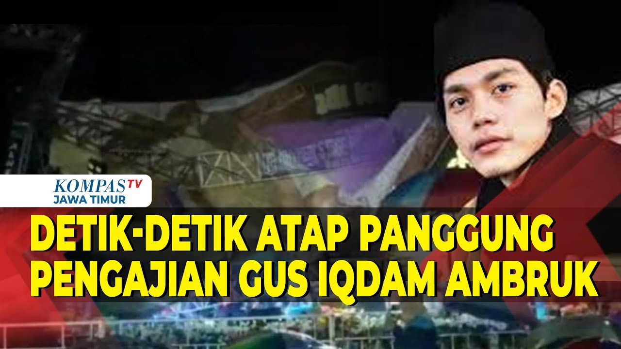 Detik-detik Atap Panggung Pengajian Pengajian Gus Iqdam di Blora Ambruk
