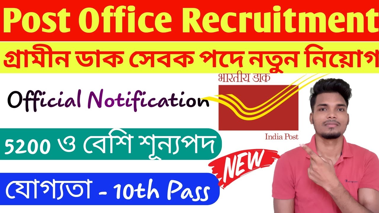 Post Office Vacancy 2020|GDS Recruitment 2020|10th pass job|Govt Job|