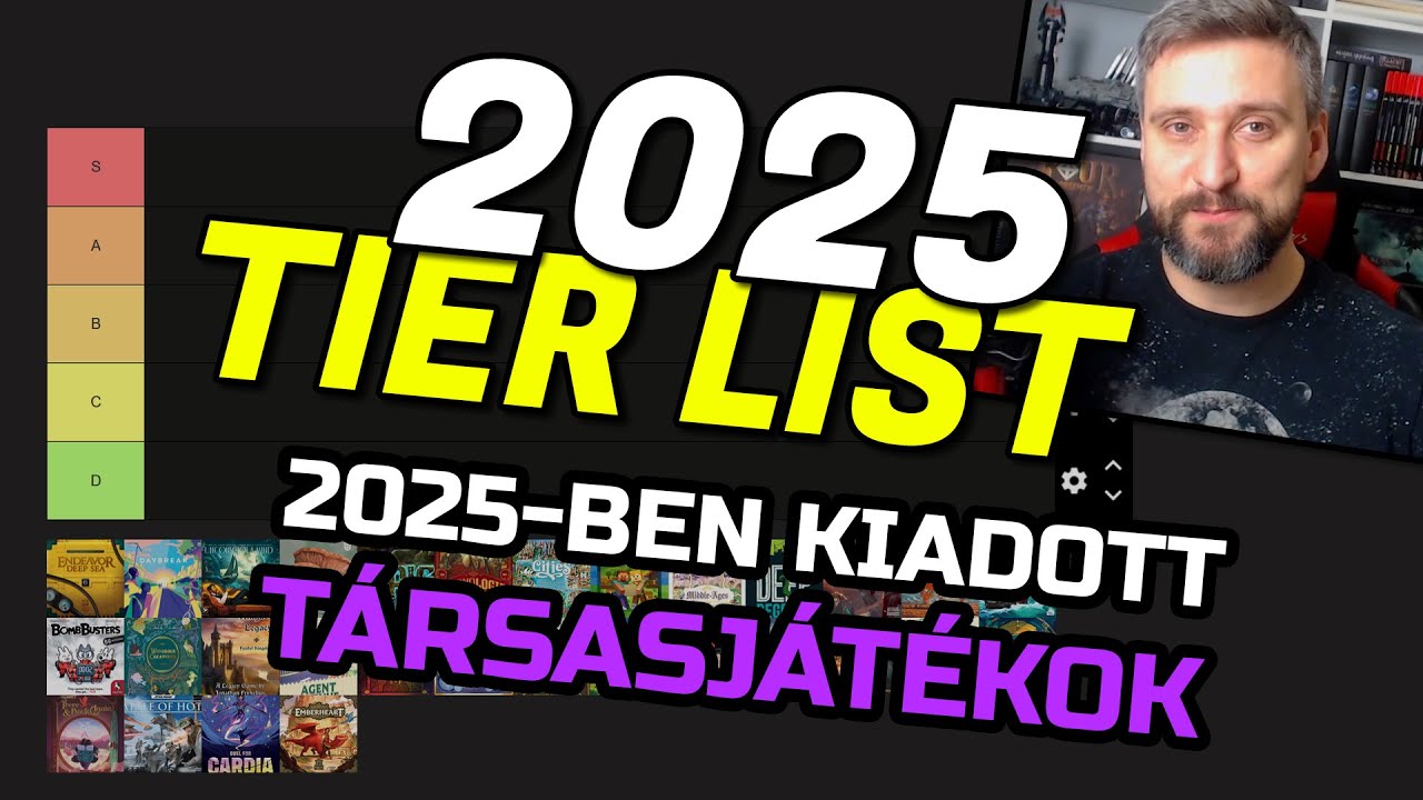 Társasjáték Toplista '25 | TIER LIST a 2025-ben kiadott társasjátékokból