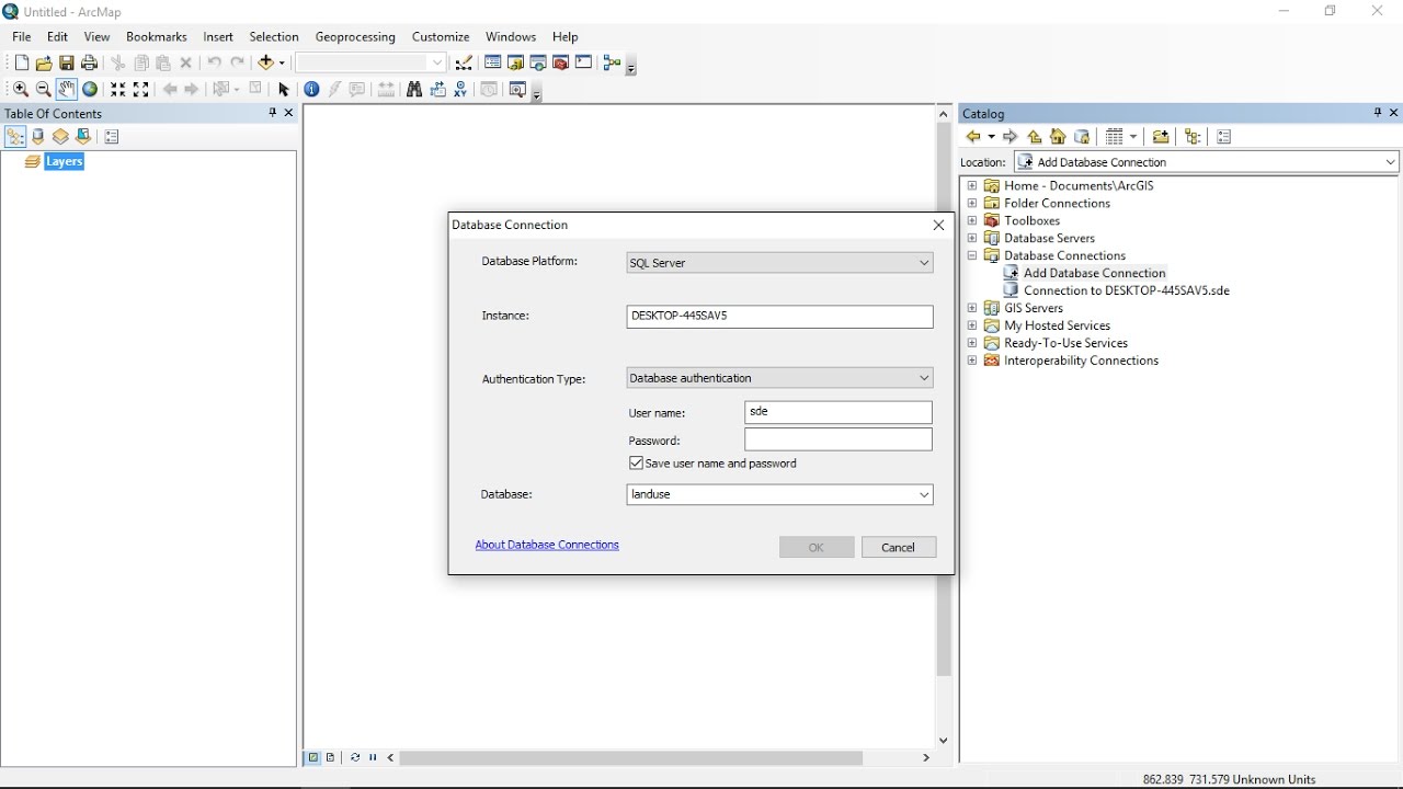 create enterprise geodatabase in ArcGIS