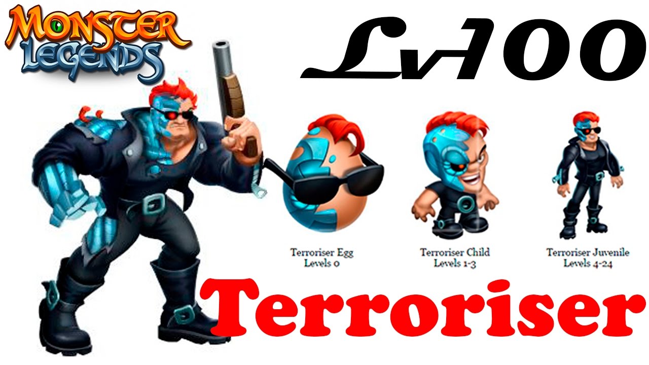 Terroriser level 1-100 Монстр на прокачку Combat Monster Legends