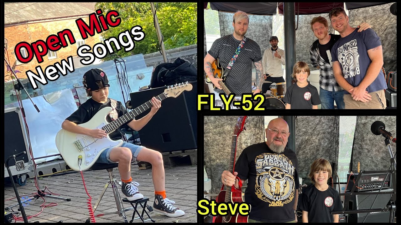 Open mic fun / awesome 8 year old on guitar plays Rolling Stones & Hank Marvin / FLY-52 / Steve