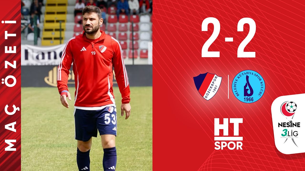Düzcecam Düzcespor 2 - 2 Belediye Kütahyaspor (30. Hafta) - Maç Özeti