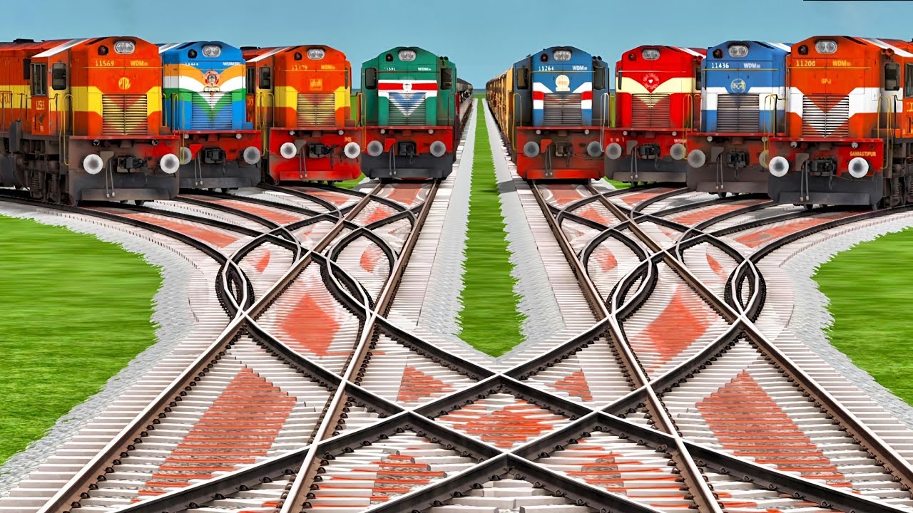 🚂 High-Speed Crossing at Risky Double Curve💥 Rail Storm on Deadly Bends – Train Simulator
