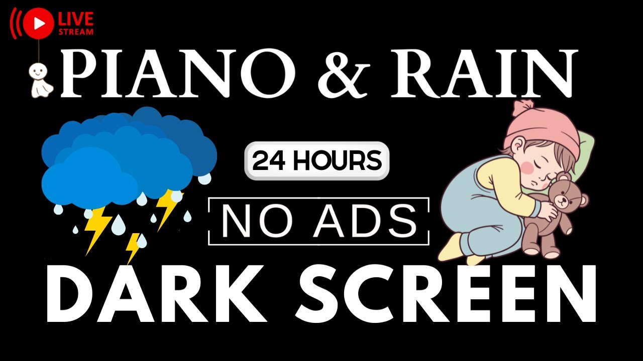 🔴 Fall Asleep Instantly in 5 Minutes | Deep Sleep Piano & Rain Sounds | Insomnia Relief | No Ads