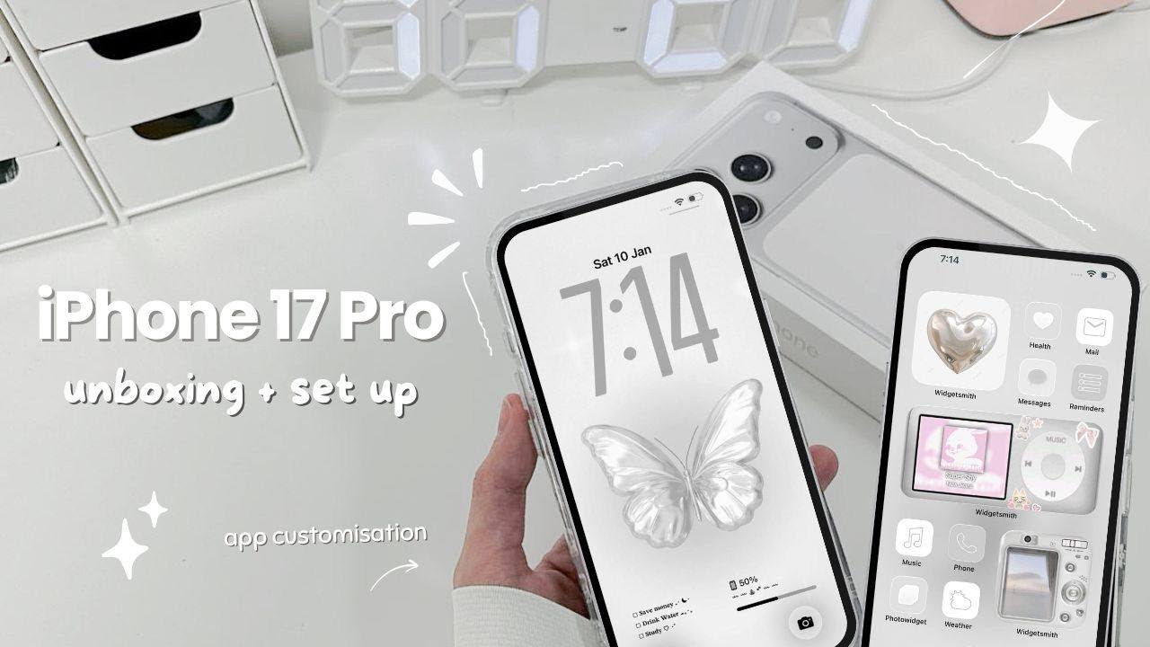  iphone 17 pro 256gb aesthetic unboxing | easy customization tutorial ☆