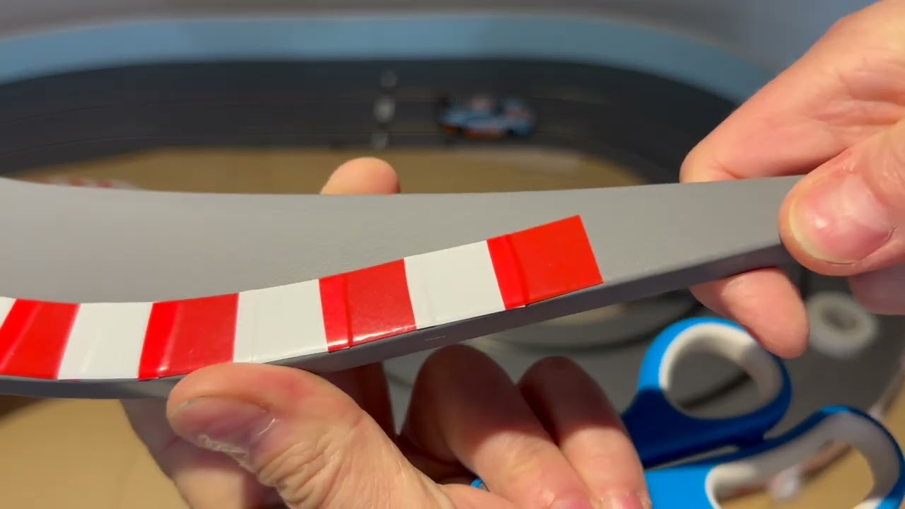 DIY Slot Car Track Shoulders - Adding rumble strips #slotcartrack #carrera #slotcarracing #slotcar