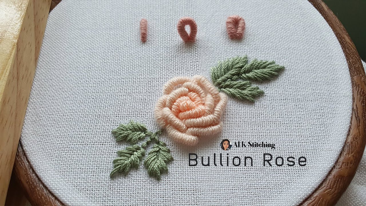 Bullion Rose- 3D Stitch for Embroidery Beginner l Basic Embroidery Stitches