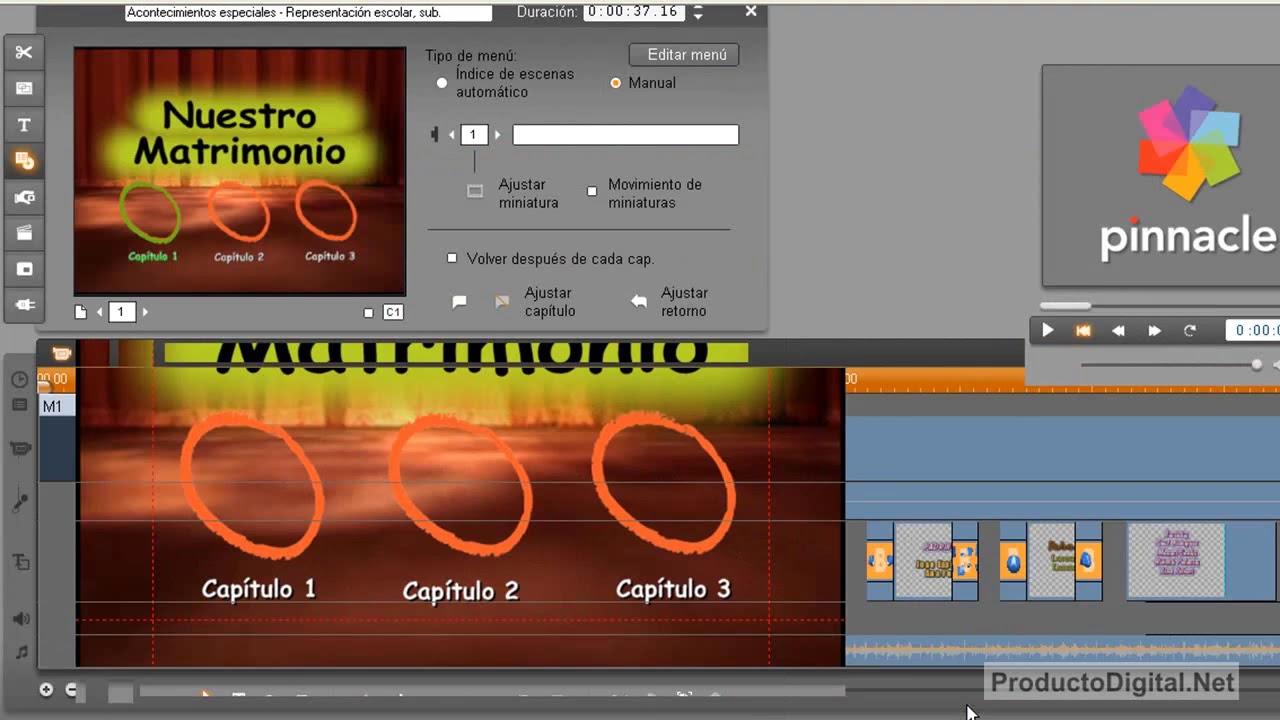 Como hacer crear menu en pinnacle 15 tutorial