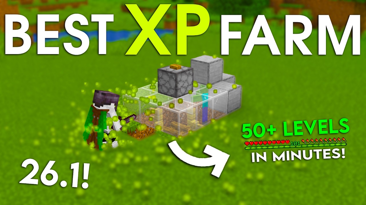 NEW UPDATED Minecraft 26.1 XP Farm Tutorial | 50 Levels in Minutes (Easy)