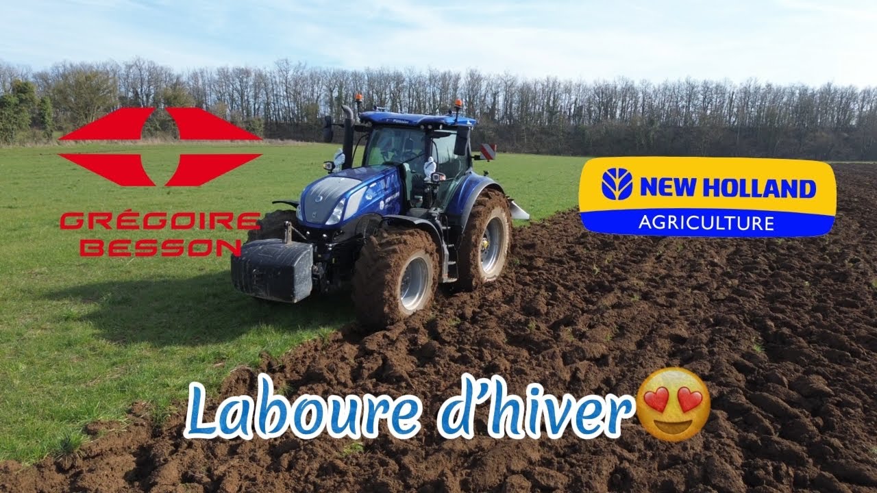 Laboure d&rsquo;hiver T7 315 HD🔵 et Gr&eacute;goire besson 5 corps 🔴🌾😍