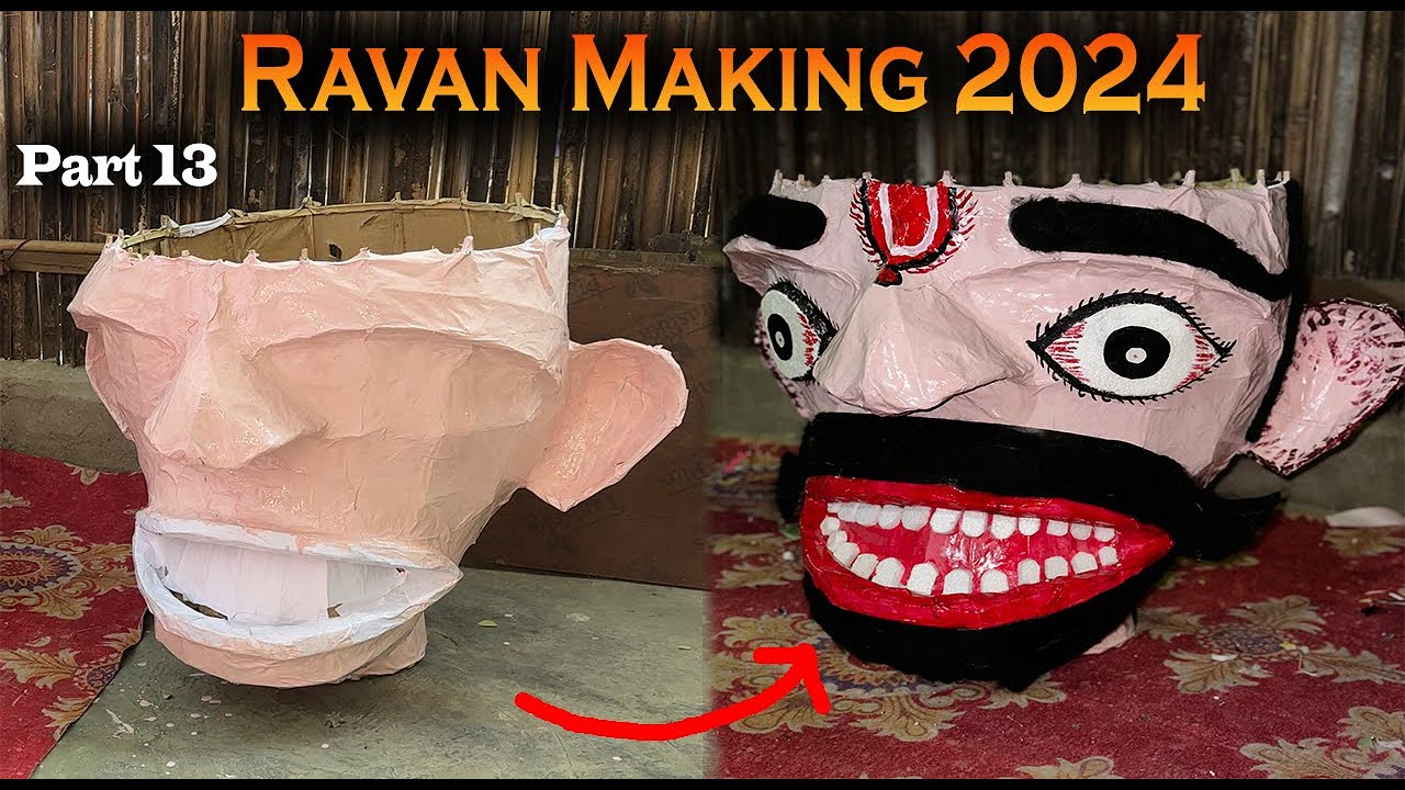 Ravan Face Ready 2024 | Part 13 | Ravan Making 2024 | How To Make Ravan At Home | Kunal Prajapati