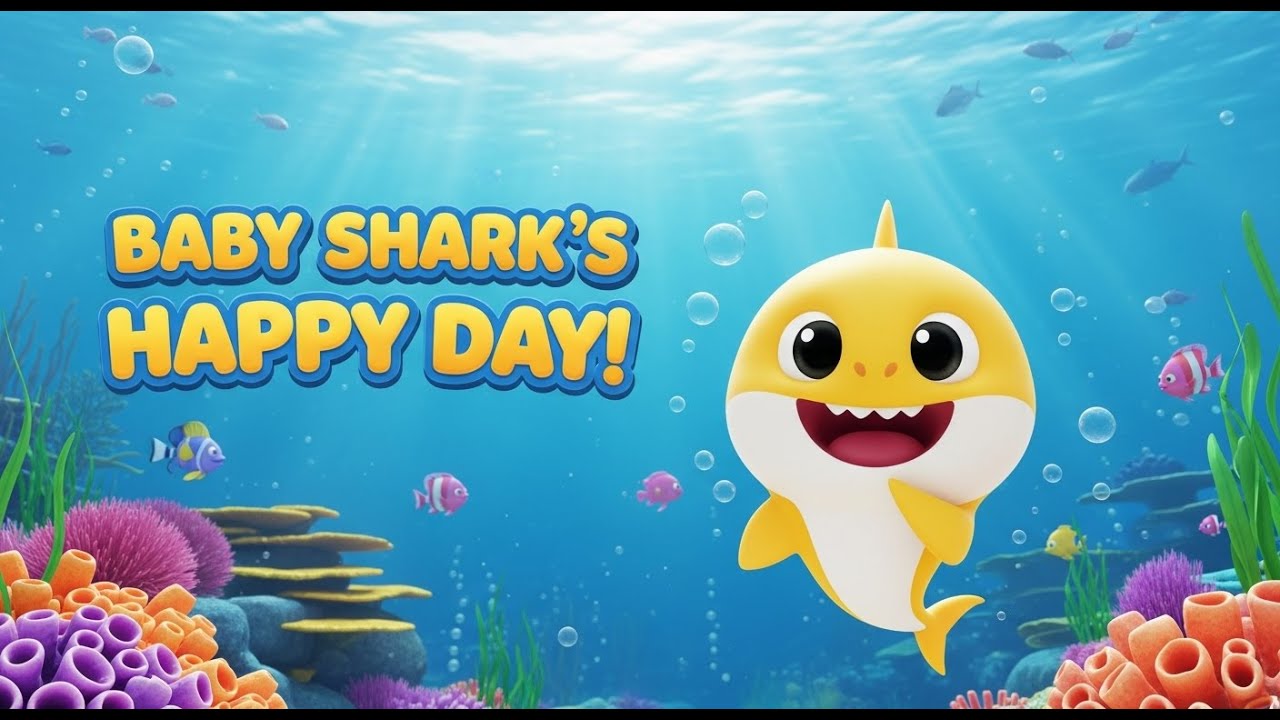 Baby Shark’s Happy Day 🦈🎶 | Fun Kids Poem in 3D Cartoon Animation